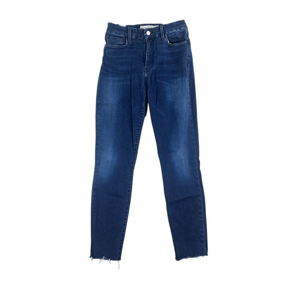 Frank & Eileen Sigo Jeans High Rise Frayed Hem Dark Wash Denim Size 27